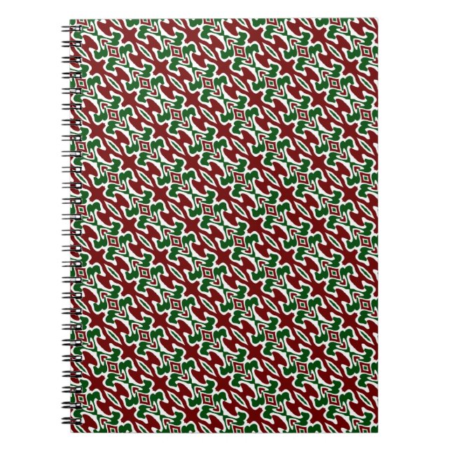 Carnet Motif à rayures de Noël rétro ondulé tripant (Devant)