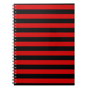 Carnet Motif à rayures noires et rouges gras