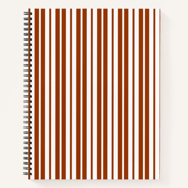 Carnet Motif à rayures verticales blanches marron (Devant)