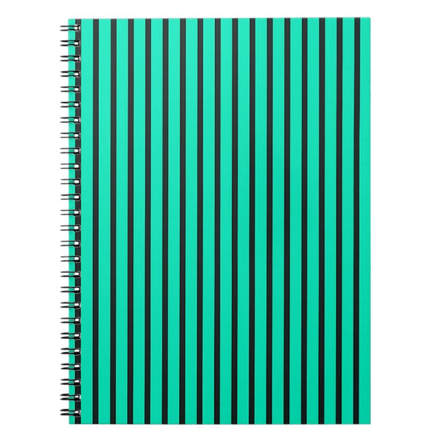 Carnet Motif à rayures verticales sarcelle (Devant)