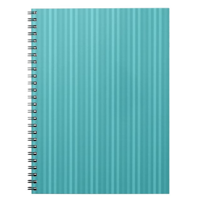 Carnet Motif à rayures verticales turquoise sarcelle (Devant)