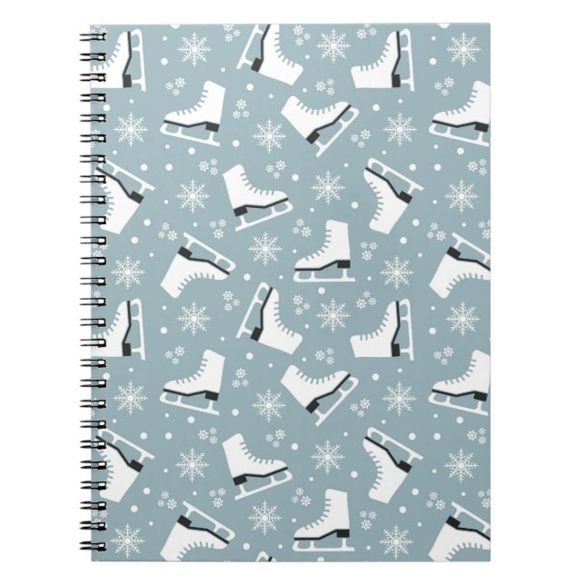 Carnet Motif à thème hiver avec patins à glace (Devant)