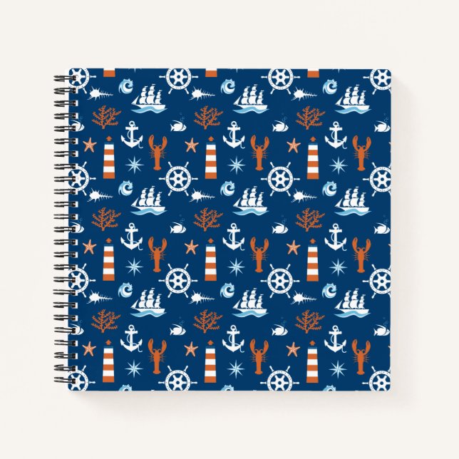 Carnet Motif à thème marin 1 (Devant)