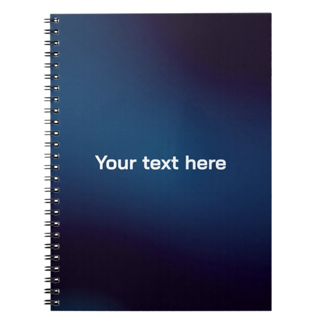 Carnet Motif Abstrait Bleu Foncé | Ajouter du Texte (Devant)