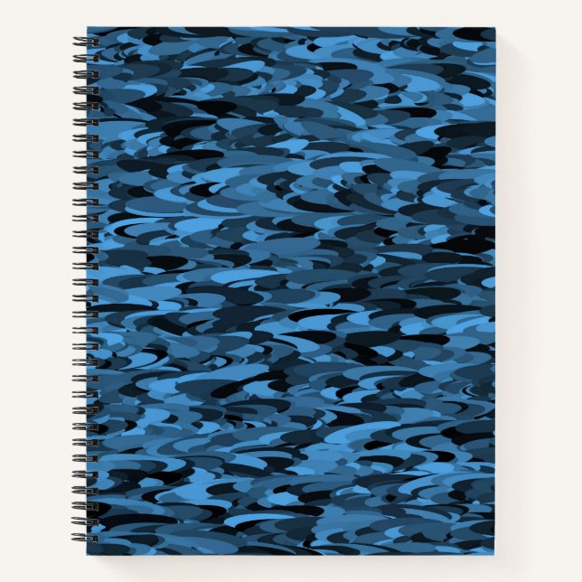 Carnet Motif Abstrait Bleu Noir (Devant)