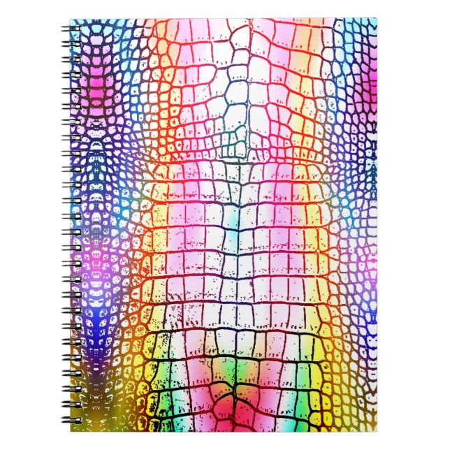 Carnet Motif abstrait crocodile, motif coloré (Devant)