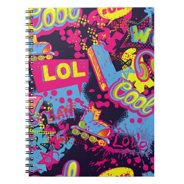 Carnet motif Abstrait d'adolescents grognon sans soudure. (Devant)