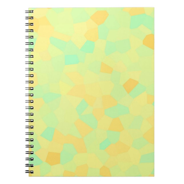 Carnet motif Abstrait de formes jaune et verte (Devant)