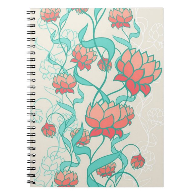 Carnet Motif abstrait de Lotus (Devant)