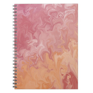 Carnet Motif Abstrait de Marbre Liquide Orange