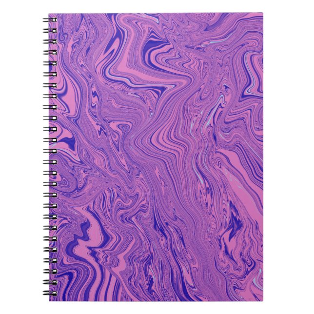 Carnet Motif Abstrait de Marbre Liquide Violet (Devant)