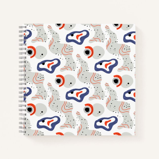 Carnet Motif Abstrait des tourbillons et des cercles (Devant)