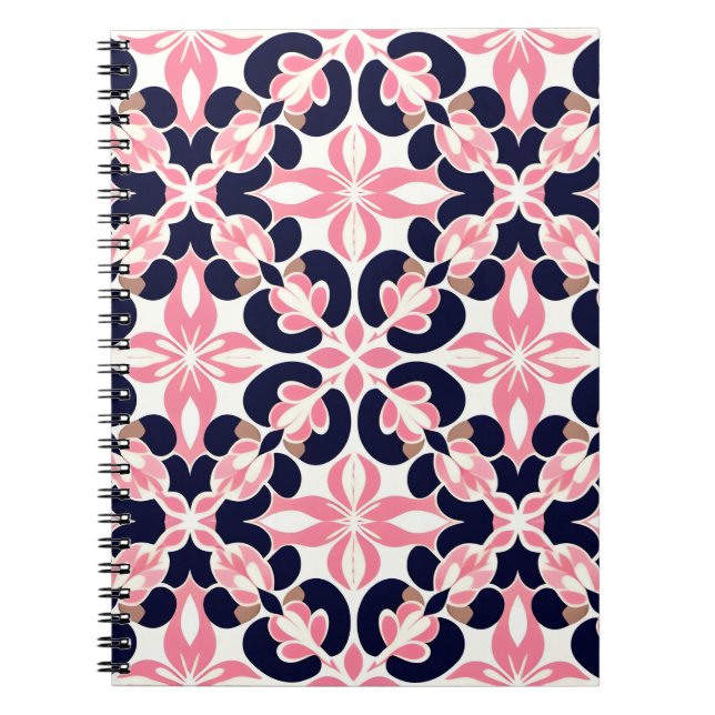 Carnet Motif Abstrait Floral Coloré (Devant)