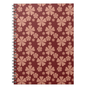 Carnet Motif abstrait floral marron atténué