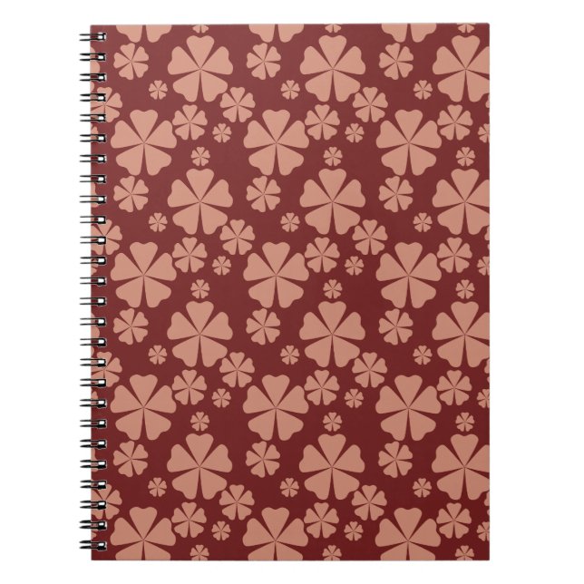 Carnet Motif abstrait floral marron atténué (Devant)