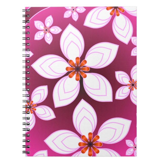 Carnet Motif Abstrait Floral Rose | Fleur Esthétique Ar (Devant)