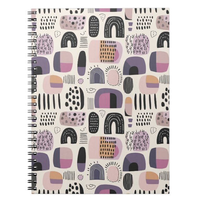 Carnet Motif abstrait géométrique bohème (Devant)