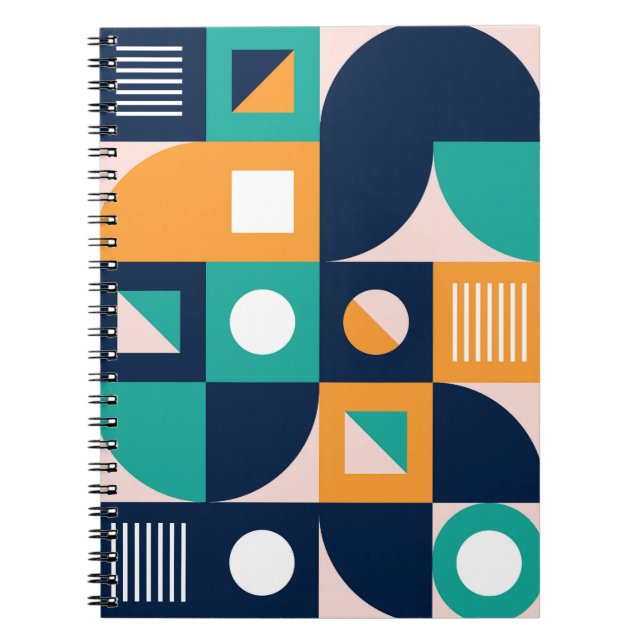 Carnet Motif abstrait géométrique : conception moderne et (Devant)