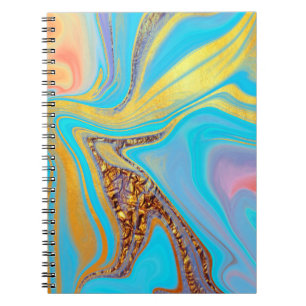 Carnet motif abstrait marbré