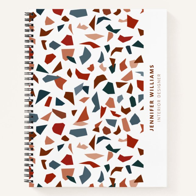 Carnet Motif abstrait moderne en terrazzo élégant (Devant)