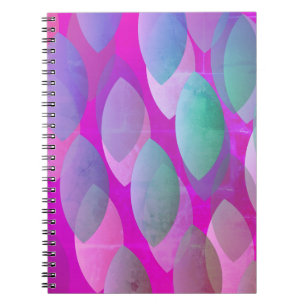 Carnet Motif Abstrait moderne Magenta Purple Rose Turqu