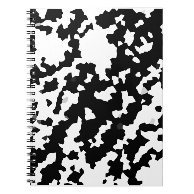 Carnet Motif Abstrait noir blanc fractal irrégulier (Devant)