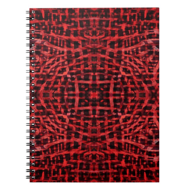 Carnet Motif abstrait noir et rouge (Devant)