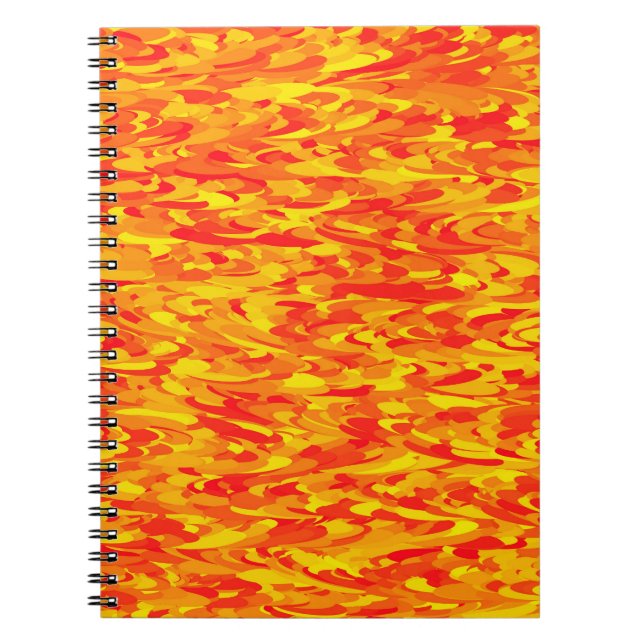 Carnet Motif Abstrait orange rouge jaune (Devant)