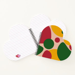 Carnet Motif Abstrait Rétro aux Formes Audacieuses