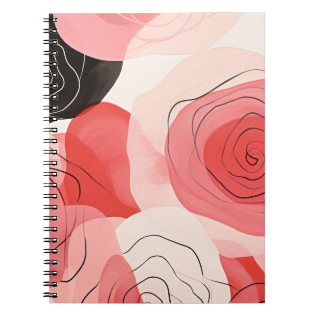 Carnet motif abstrait rose (Devant)