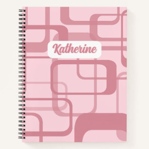 Carnet Motif Abstrait rose rétro