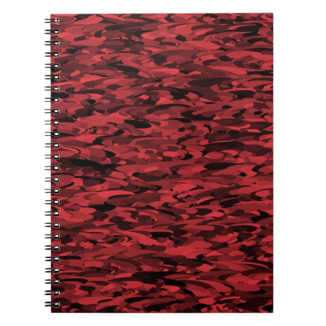 Carnet Motif Abstrait Rouge Noir (Devant)