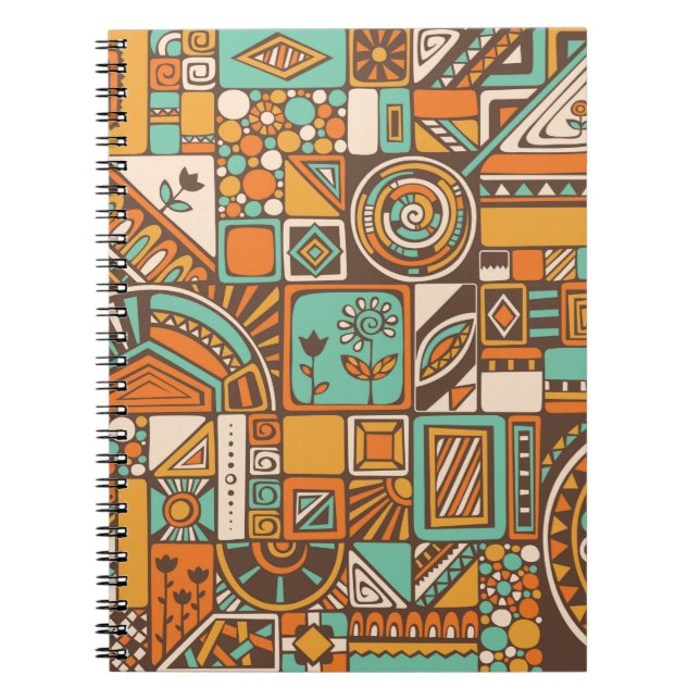 Carnet motif Abstrait sans couture avec éléments géométri (Devant)