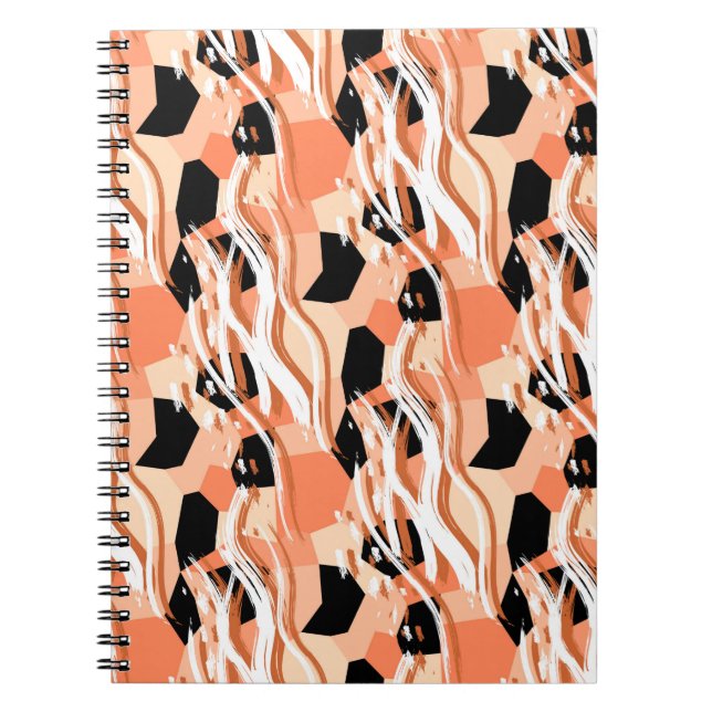 Carnet Motif abstrait sans couture avec pêche (Devant)