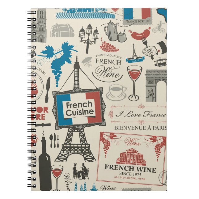 Carnet motif Abstrait sans faille sur le thème de la Fran (Devant)
