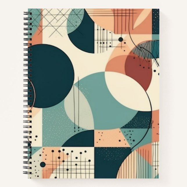 Carnet Motif Abstrait sans fil minimal - géométrique (2) (Devant)