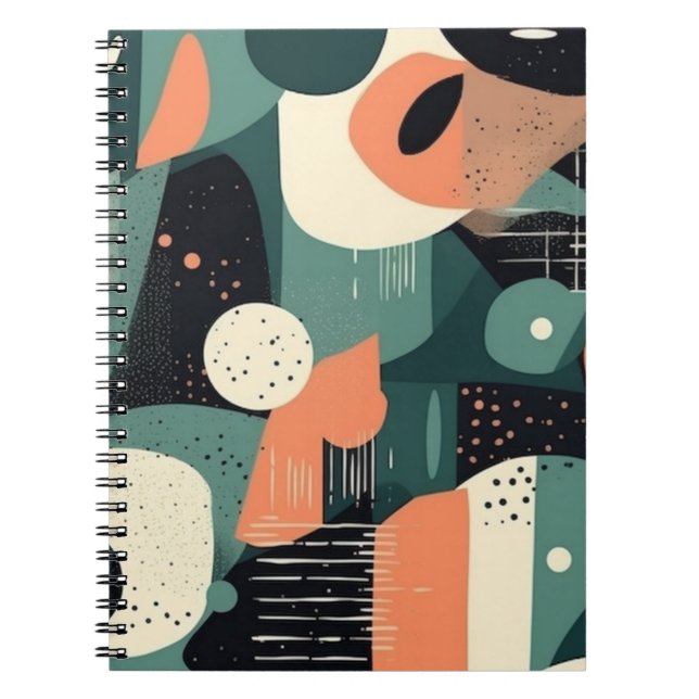 Carnet Motif Abstrait sans fil minimal - géométrique (4) (Devant)