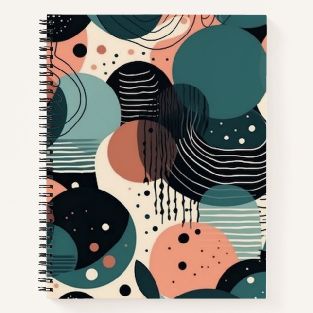 Carnet Motif Abstrait sans fil minimal - géométrique (8) (Devant)