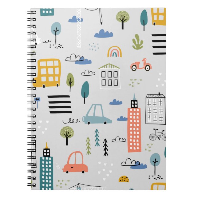 Carnet Motif Abstrait sans soudure avec la ville des (Devant)