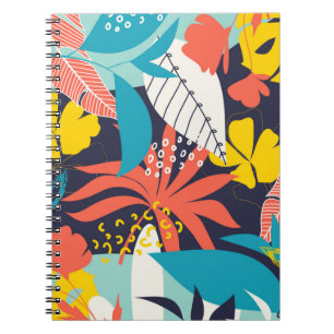 Carnet Motif abstrait tendance avec feuilles tropicaux lu