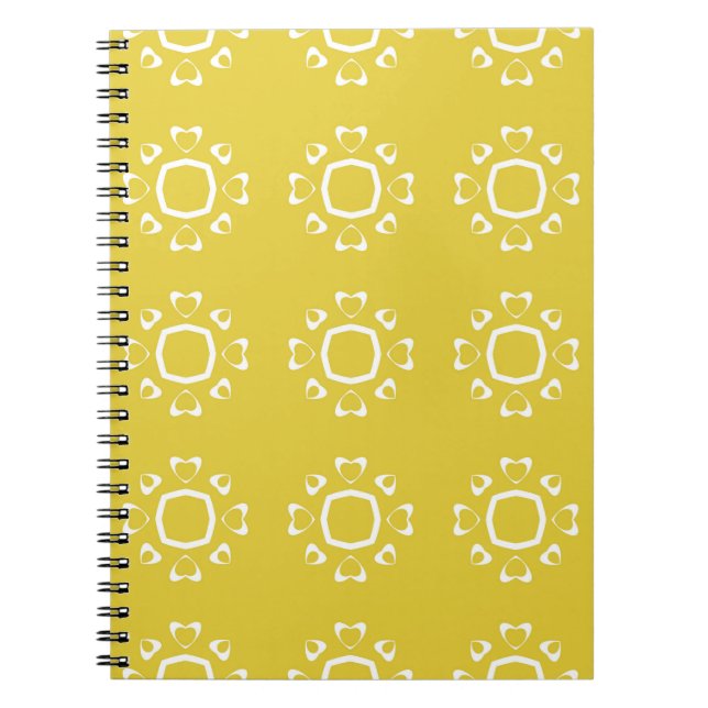 Carnet motif Abstrait transparent de couleur jaune (Devant)