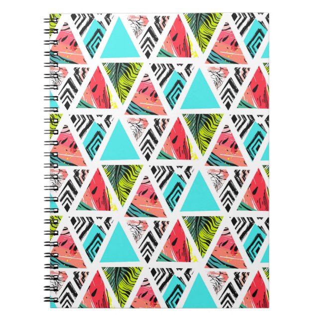 Carnet Motif Abstrait tropical coloré (Devant)