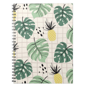 Carnet motif Abstrait tropical sans couture avec feuille 