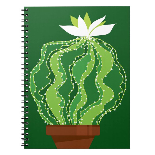 Carnet motif Abstrait vert cactus transparent (Devant)