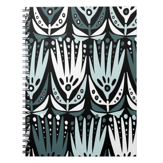 Carnet Motif abstrait vintage moderne et transparent avec (Devant)