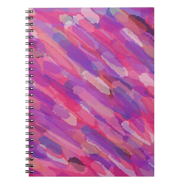 Carnet Motif Abstrait violet et rose (Devant)