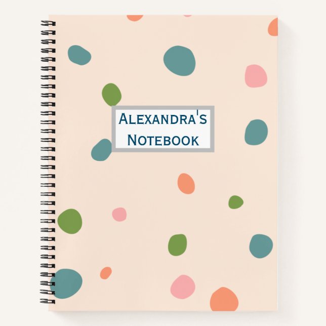 Carnet Motif adorable de points modernes chic rose (Devant)