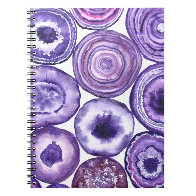 Carnet Motif agate violet (Devant)