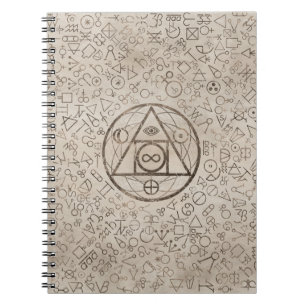Carnet Motif alchimique 3 du symbole en pierre du