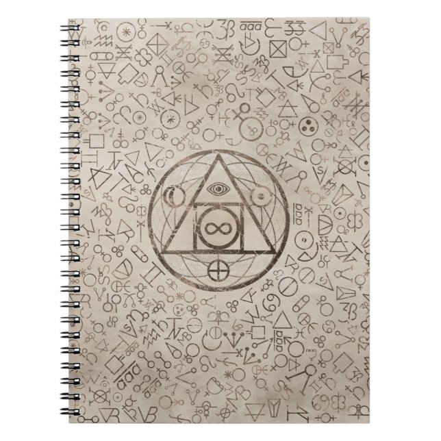 Carnet Motif alchimique 3 du symbole en pierre du (Devant)